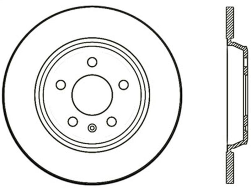 StopTech Power Slot 09-10 Audi A4/A4 Quattro / 08-10 A5 / 10 S4 Rear Left Drilled & Slotted Rotor - Torque Motorsport