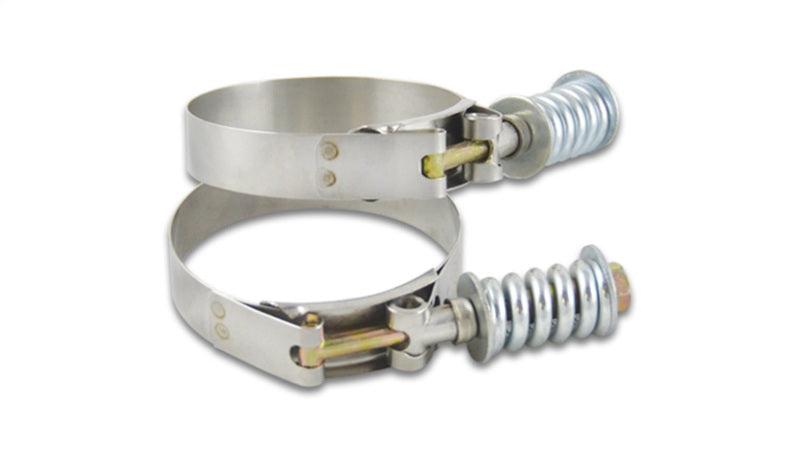 Vibrant SS T-Bolt Clamps Pack of 2 Size Range: 2.25in to 2.55in O.D. For use w/ 2.00in I.D. Coupling - Torque Motorsport