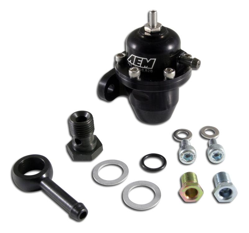 AEM 86-93 Acura / 95-98 TL / 88-91 Civic/CRX / 92-01 Prelude Black Adjustable Fuel Pressure Regulato - Torque Motorsport