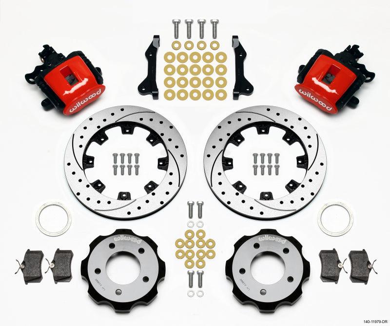 Wilwood Combination Parking Brake Rear Kit 12.19in Drilled Red 2006-Up Civic / CRZ - Torque Motorsport