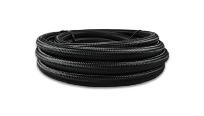 Vibrant -6 AN Black Nylon Braided Flex Hose w/ PTFE liner (10FT long) - Torque Motorsport