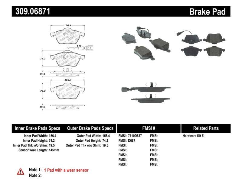 StopTech Performance 99-08 VW Jetta / 5/99-05 Golf GTi/GLS Turbo Front Brake Pads - Torque Motorsport