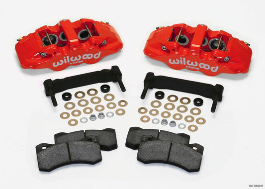 Wilwood AERO6 Front Caliper & Bracket Kit - Red 97-13 C5/C6 Corvette w/ OEM HD/Z51 Rotors - Torque Motorsport