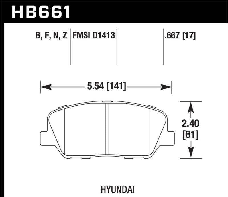 Hawk 10 Hyundai Genesis Coupe (w/o Brembo Breaks) HPS Street Front Brake Pads - Torque Motorsport