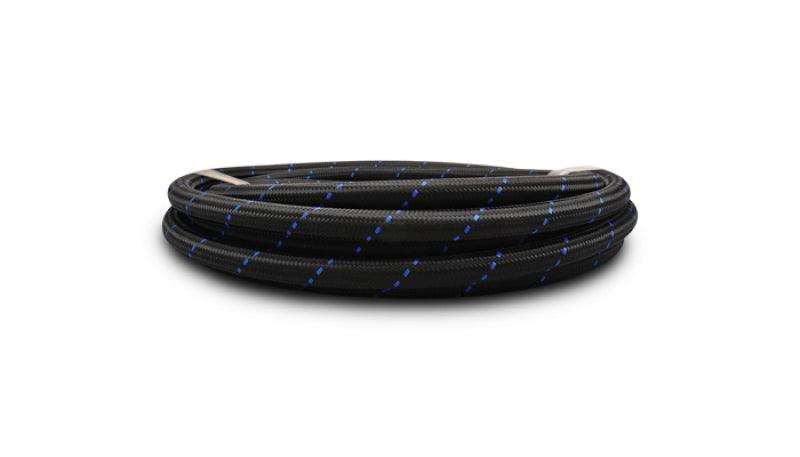 Vibrant -4 AN Two-Tone Black/Blue Nylon Braided Flex Hose (10 foot roll) - Torque Motorsport