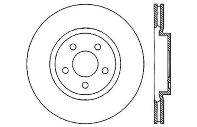 StopTech 05-09 Chrysler 300 (5.7L V8 exc SRT-8) Front Left Slotted & Drilled Rotor - Torque Motorsport