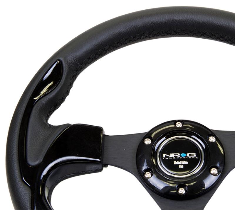 NRG Reinforced Steering Wheel (320mm) Blk w/Gloss Black Trim - Torque Motorsport