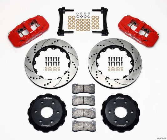 Wilwood AERO6 Front Truck Kit 14.25in Drill Red 1999-2014 GM Truck/SUV 1500 - Torque Motorsport