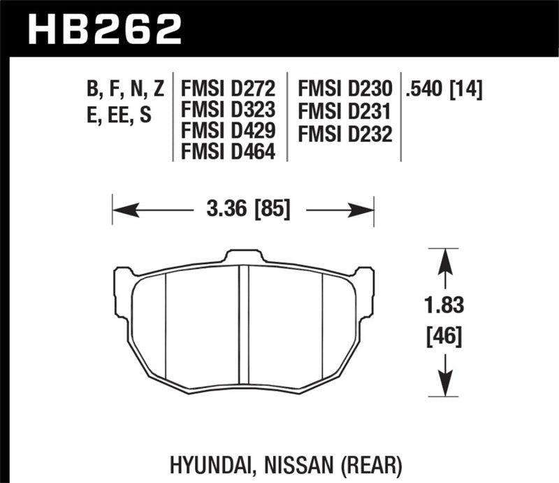 Hawk 89-97 Nissan 240SX SE HPS Street Rear Brake Pads - Torque Motorsport