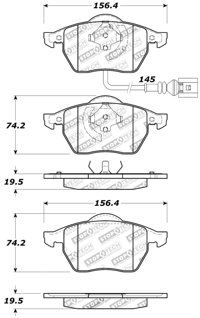 StopTech Performance 99-08 VW Jetta / 5/99-05 Golf GTi/GLS Turbo Front Brake Pads - Torque Motorsport