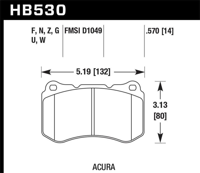 Hawk 07-08 Acura TL Type S Performance Ceramic Street Front Brake Pads - Torque Motorsport