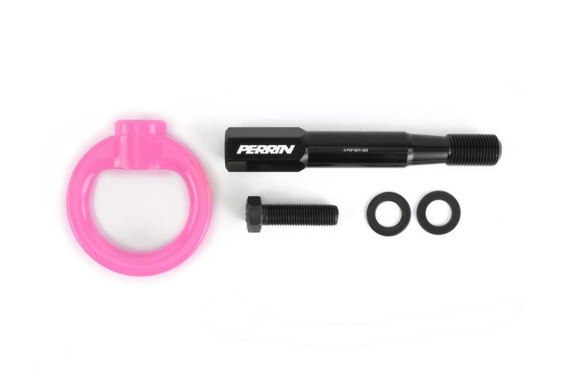 Perrin 15-17 Subaru WRX/STI Tow Hook Kit (Front) - Hyper Pink - Torque Motorsport