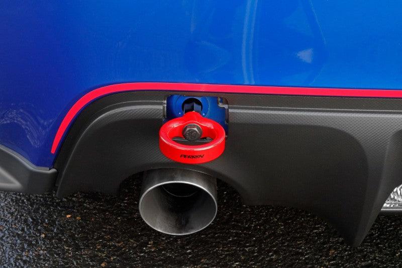 Perrin 13-20 & 2022 Subaru BRZ / 13-16 Scion FRS / 17-20 Toyota 86 Tow Hook Kit (Rear) - Red - Torque Motorsport