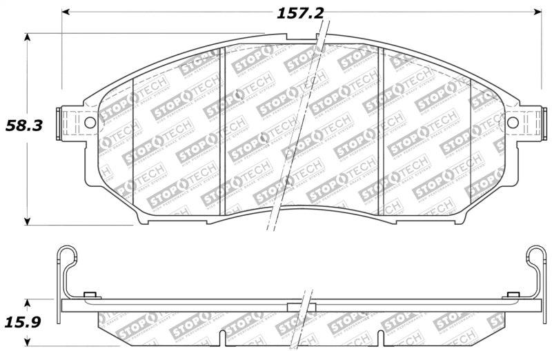 StopTech Performance 06-08 350Z w/ Std Brakes / 06-08 Infiniti G35 Front Brake Pads - Torque Motorsport