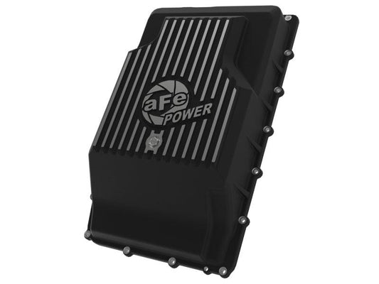 aFe 17-24 Ford F-150 10R60/10R80 Pro Series Rear Transmission Pan Black w/ Machined Fins - Torque Motorsport