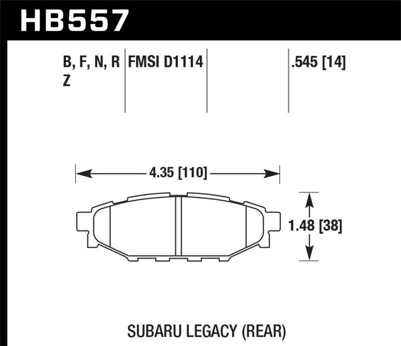 Hawk 08 WRX Rear HP+ Street Brake Pads - Torque Motorsport