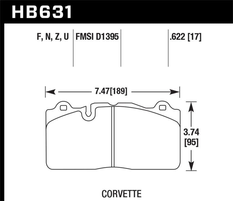 Hawk 09-11 Corvette Z06/ZR-1 (w/Carbon Ceramic Brake Package and Iron rotors) HP+ Autocross Front Br - Torque Motorsport