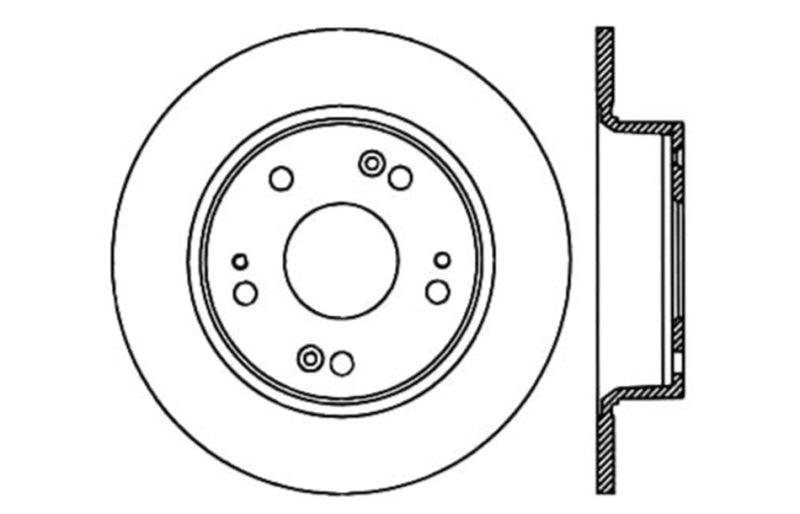 StopTech 09-10 Acura TSX / 08-10 Honda Accord Coupe/05-10 Sedan Left Rear Slotted & Drilled Rotor - Torque Motorsport