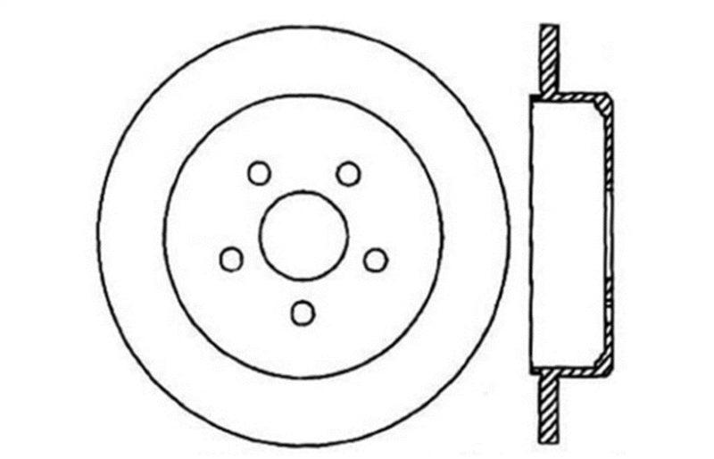 StopTech 03-09 Chrysler PTCruiser Tur / 03-05 Dodge Neon SRT-4 Rear Left Slotted & Drilled Rotor - Torque Motorsport