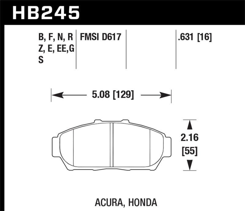 Hawk 94-01 Acura Integra (excl Type R) Performance Ceramic Street Front Brake Pads - Torque Motorsport