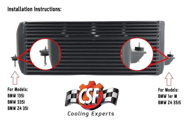 CSF 04-13 BMW 335i/xi (E90/E91/E92/E93) High Performance Stepped Core Bar/Plate Intercooler - Black - Torque Motorsport