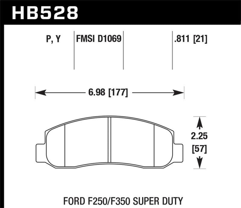 Hawk 05-11 F-250/F-350 Super Duty Pickup / 11 F-550 Super Duty Pickup Front LTS Street Brake Pads - Torque Motorsport