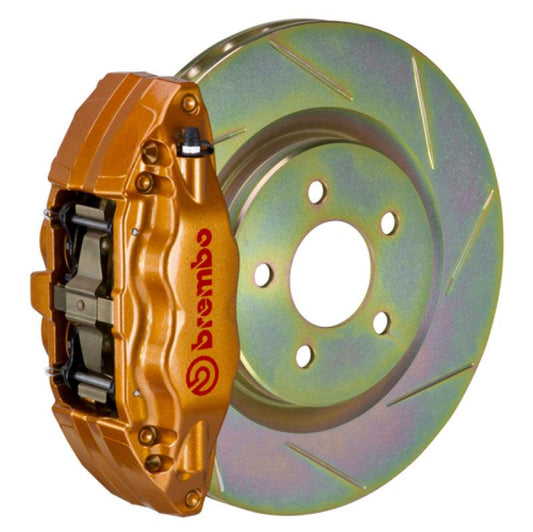 Brembo 15-21 WRX (VA) Front GT BBK 4 Piston Cast 2pc 326 x30 1pc Rotor Slotted Type-1 - Gold - Torque Motorsport