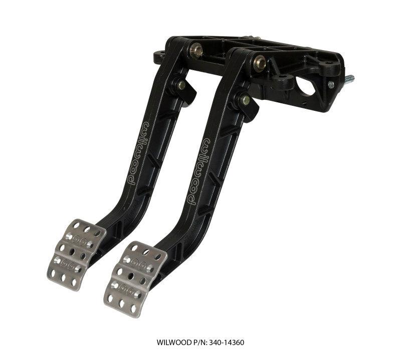 Wilwood Adjustable-Tandem Dual Pedal - Brake / Clutch - Fwd. Swing Mount - 6.25:1 - Black E-Coat - Torque Motorsport