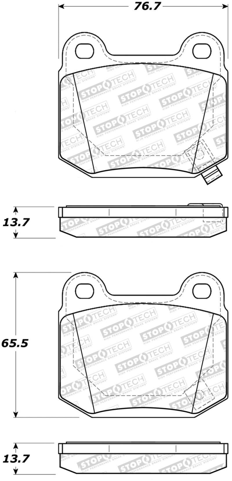 StopTech 03-06 Mitsubishi Lancer Sport Brake Pads w/Shims and Hardware - Rear - Torque Motorsport