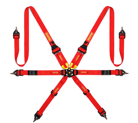 Momo Int. Camlock 6pt Clip In Restraint-Red - Torque Motorsport